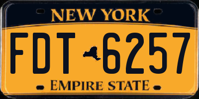 NY license plate FDT6257