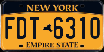 NY license plate FDT6310