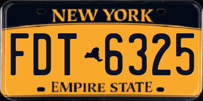 NY license plate FDT6325