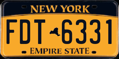 NY license plate FDT6331