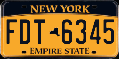 NY license plate FDT6345