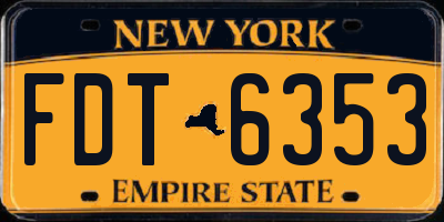 NY license plate FDT6353