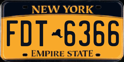 NY license plate FDT6366