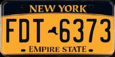 NY license plate FDT6373