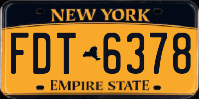 NY license plate FDT6378