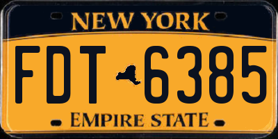 NY license plate FDT6385