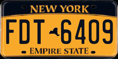 NY license plate FDT6409