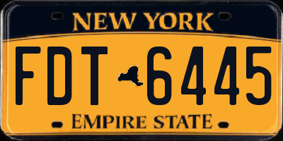 NY license plate FDT6445