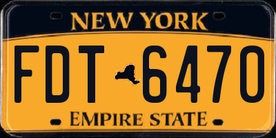 NY license plate FDT6470