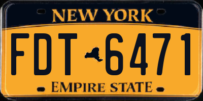 NY license plate FDT6471