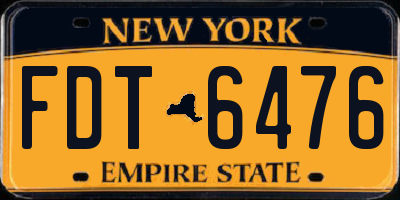 NY license plate FDT6476