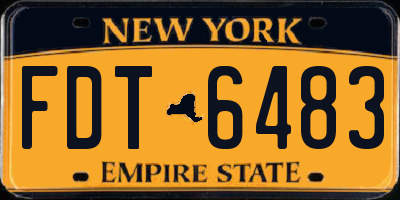 NY license plate FDT6483