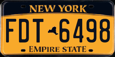 NY license plate FDT6498