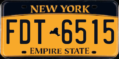 NY license plate FDT6515