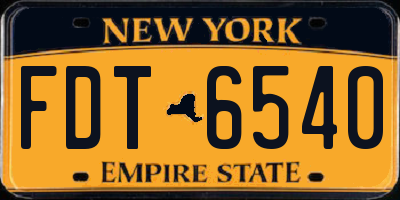 NY license plate FDT6540