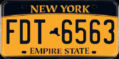 NY license plate FDT6563