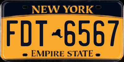 NY license plate FDT6567