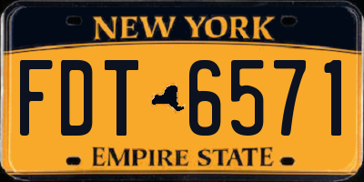 NY license plate FDT6571
