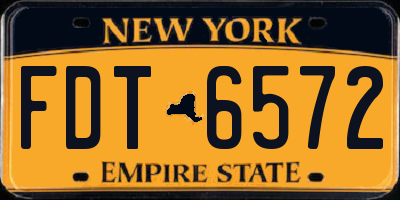 NY license plate FDT6572