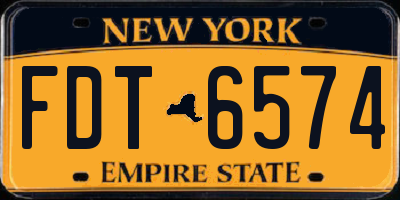 NY license plate FDT6574