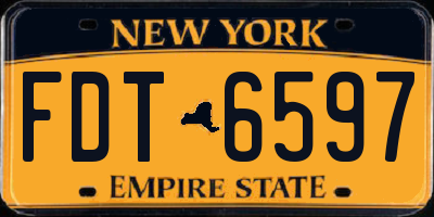 NY license plate FDT6597