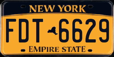 NY license plate FDT6629