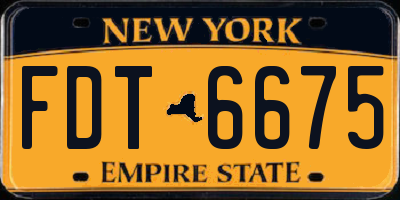 NY license plate FDT6675