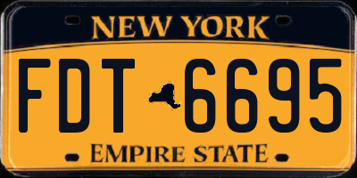 NY license plate FDT6695