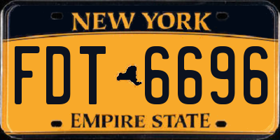 NY license plate FDT6696