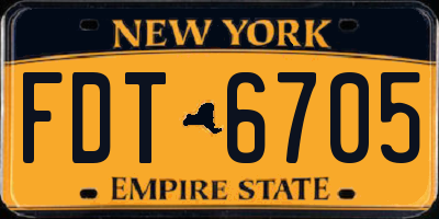 NY license plate FDT6705