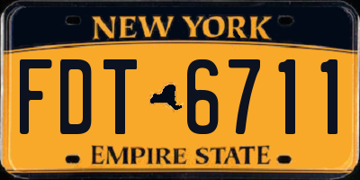 NY license plate FDT6711