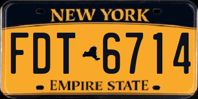 NY license plate FDT6714
