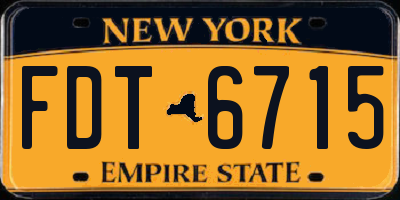 NY license plate FDT6715