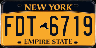 NY license plate FDT6719