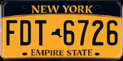 NY license plate FDT6726