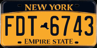 NY license plate FDT6743