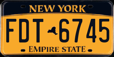NY license plate FDT6745