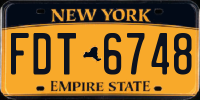 NY license plate FDT6748