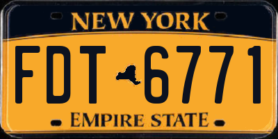 NY license plate FDT6771
