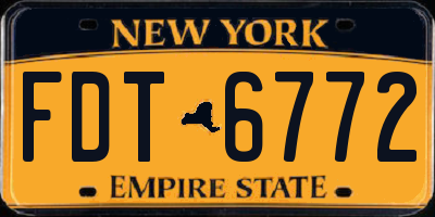 NY license plate FDT6772