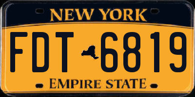 NY license plate FDT6819