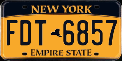 NY license plate FDT6857