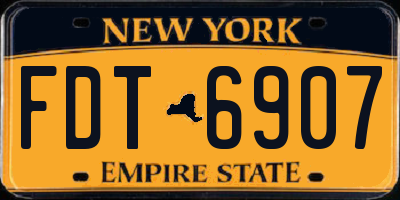 NY license plate FDT6907