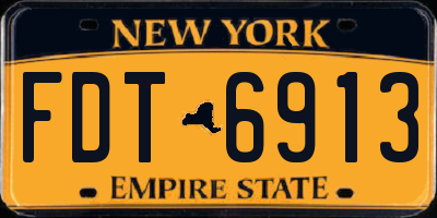 NY license plate FDT6913