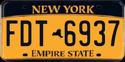 NY license plate FDT6937