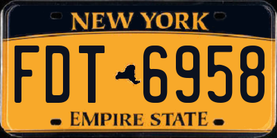 NY license plate FDT6958