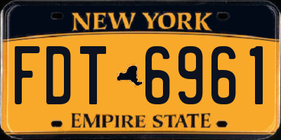 NY license plate FDT6961