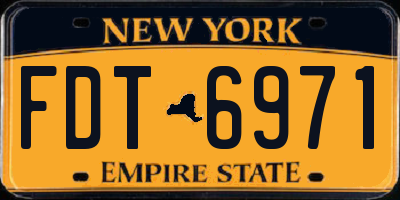 NY license plate FDT6971