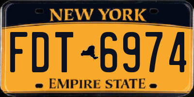 NY license plate FDT6974