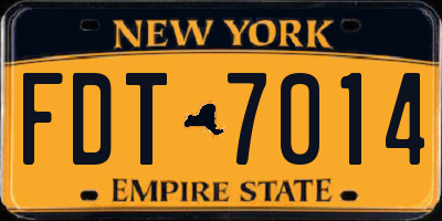 NY license plate FDT7014